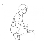 Dibujo para colorear Dibujo De Hombre De Cuclillas Con Un Maletin En Sus Manos Para Colorear