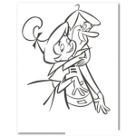 Dibujo para colorear Dibujo De Sonico Con Su Hija Judy Para Pintar Y Colorear El Abrazo De Una Hija Carinosa