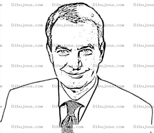 Dibujo para colorear Colorear a Jose Luis Rodriguez Zapatero Presidente de Espa a en el 2011