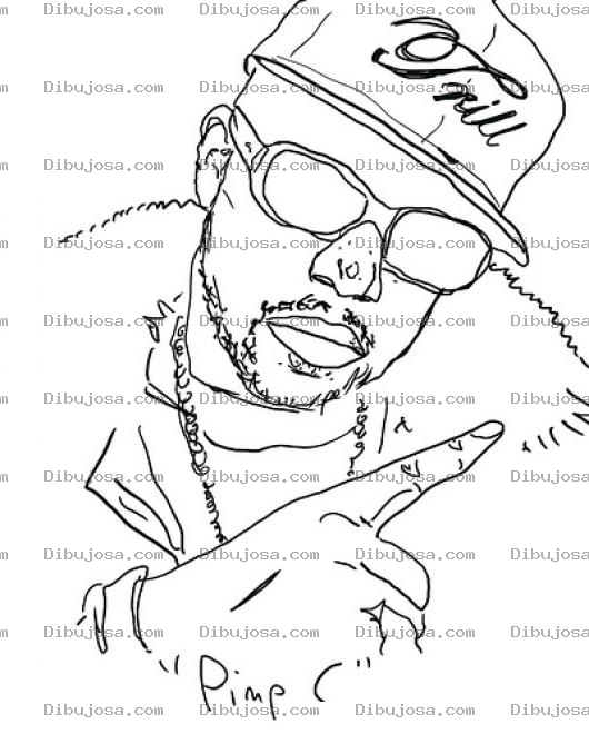 Dibujo para colorear Dibujo De Rapero Con Gorra Y Lentes Para Pintar Y Colorear