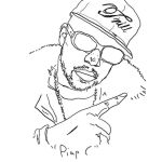 Dibujo para colorear Dibujo De Rapero Con Gorra Y Lentes Para Pintar Y Colorear