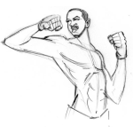 Dibujo para colorear Dibujo De Peleador Delgado Peso Mosca Para Pintar Y Colorear Luchador Flaquito
