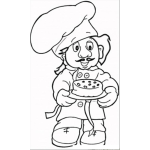 Dibujo para colorear Chef Pastelero Para Colorear