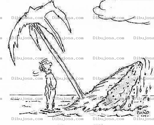 Dibujo para colorear Isla Naufragando Dibujo De Una Isla Hundiendose En El Mar Para Pintar Y Colorear