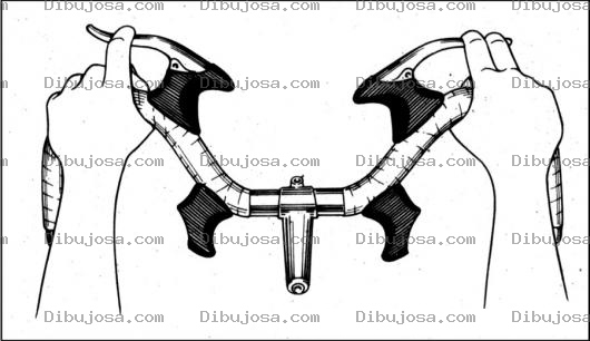 Dibujo para colorear Frenos De Bicicleta Para Pintar Y Colorear Manos Sobre Un Timon De Bicicleta Frenando