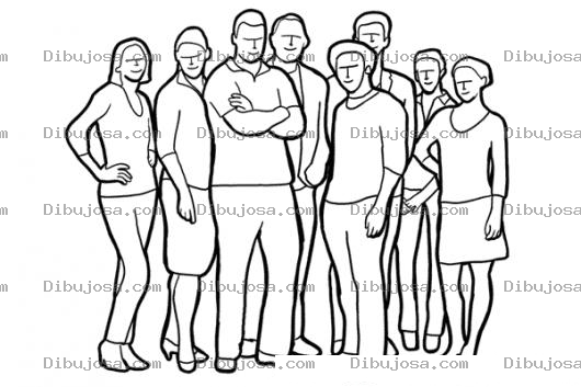 Dibujo para colorear Empleado De Una Empresa Para Pintar Y Colorear Grupo De Gente Casual