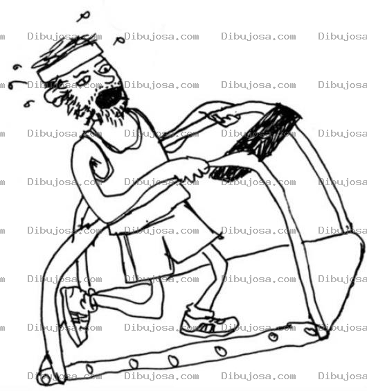 Dibujo para colorear Dibujo De Hmbre Sofocado Haciendo Ejercicio Corriendo En Una Banda Sin Fin Para Pintar Y Colorear Viejo Cansado