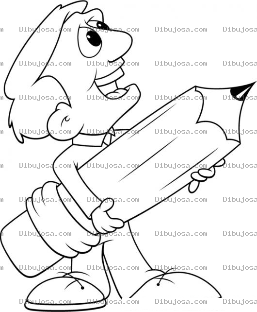 Dibujo para colorear Dibujo de un hombre con un lapiz gigante