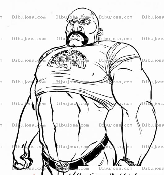 Dibujo para colorear Musculoso Maricon Dibujo De Fortachon Gay Con Polera Rosada Para Pintar Y Colorear