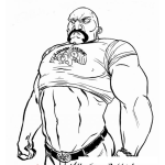 Dibujo para colorear Musculoso Maricon Dibujo De Fortachon Gay Con Polera Rosada Para Pintar Y Colorear