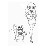 Dibujo para colorear Susanitatieneunraton Dibujo De Una Chica Con Un Raton Para Colorear La Cancion Susanita Tiene Un Raton Un Raton Chiquitin