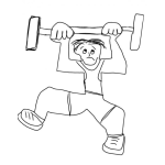 Dibujo para colorear Dibujo De Levantador De Pesa Afligido Y Pasando Penas Para Colorear