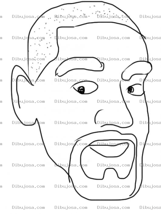 Dibujo para colorear Colorear Cara De Hombre Con Barba De Candado