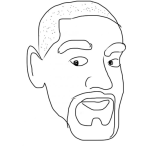Dibujo para colorear Colorear Cara De Hombre Con Barba De Candado