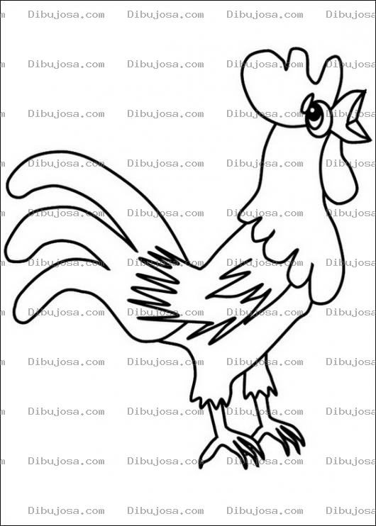 Dibujo para colorear Gallito Cantando