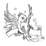 Dibujo para colorear Dibujo De Pajarito Con Estrellas Para Colorear
