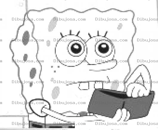 Dibujo para colorear Dibujo De Bob Esponja Con Billetera Para Colorear