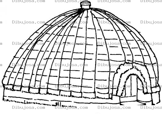 Dibujo para colorear Igloo Gigante Para Pintar Y Colorear Iglu Tamano Familiar