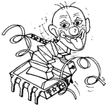 Dibujo para colorear Payaso Electronico Para Pintar Y Colorear Payasito Dentro De Un Microchip De 8 Patas