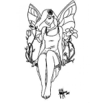 Dibujo para colorear Princesa Con Alas De Mariposa Para Pintar Y Colorear Princesita Con Alas