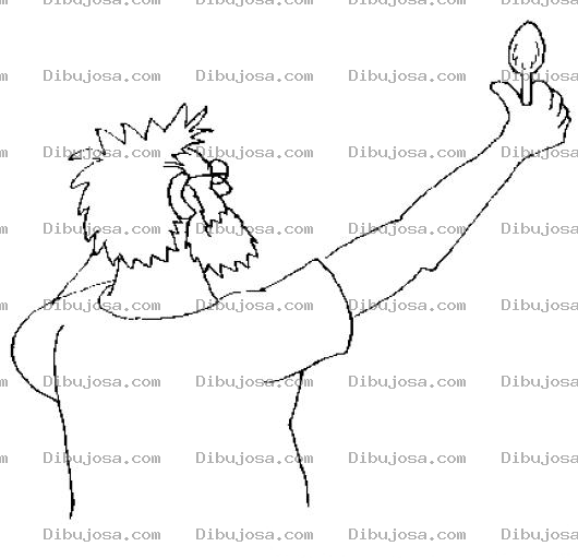 Dibujo para colorear Helado De Huevo Duro Dibujo De Un Hombre Levantando Un Heladito Con Forma De Huevo Para Colorear