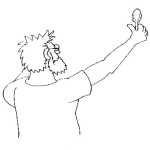 Dibujo para colorear Helado De Huevo Duro Dibujo De Un Hombre Levantando Un Heladito Con Forma De Huevo Para Colorear