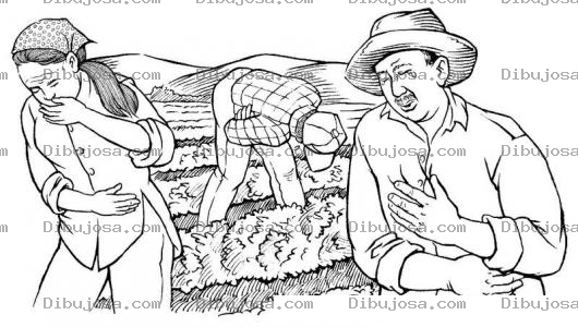 Dibujo para colorear Dibujo De Intoxicacion Para Colorear Campesinos Intoxicados Y Envenenados Por Productos Quimicos En Una Plantacion