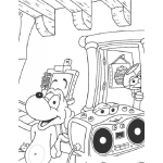 Dibujo para colorear Dibujo De Perro Con Grabadora Para Colorear