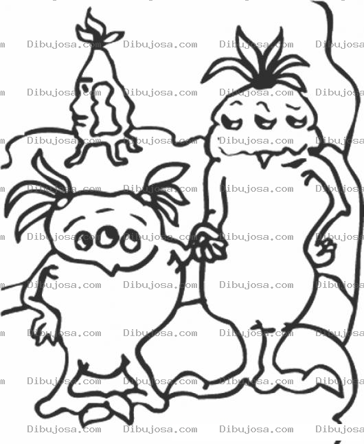 Dibujo para colorear Moustruos Verduras Para Pintar Y Colorear Verduras Moustruosas