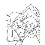 Dibujo para colorear Heidy Y Pedro Para Colorear A Pedrito Con Heidi