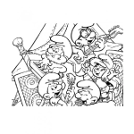 Dibujo para colorear Barco De Pitufos Enfiestados Para Pintar Y Colorear