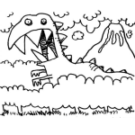 Dibujo para colorear Dibujo De Dinosaurio Dientudo Para Pintar Y Colorear
