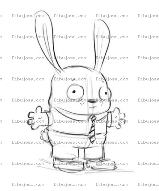 Dibujo para colorear Conejo Ejecutivo Para Colorear