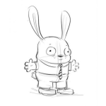 Dibujo para colorear Conejo Ejecutivo Para Colorear