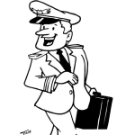Dibujo para colorear Dibujo De Piloto Aviador Con Maletin Para Pintar Y Colorear