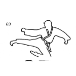 Dibujo para colorear Dibujo De Karateca Tirando Una Patada Voladora Para Pintar Y Colorear