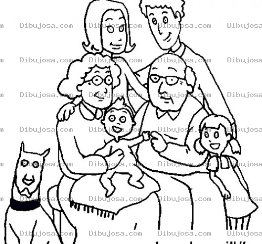 Dibujo para colorear Hastaelchucho Dibujo De Abuelitos Papas E Hijos Para Pintar Y Colorear Foto Familiar Con Los Abuelos Los Padres Los Nietos Y Hasta El Chucho