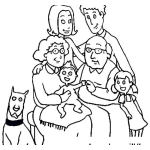 Dibujo para colorear Hastaelchucho Dibujo De Abuelitos Papas E Hijos Para Pintar Y Colorear Foto Familiar Con Los Abuelos Los Padres Los Nietos Y Hasta El Chucho