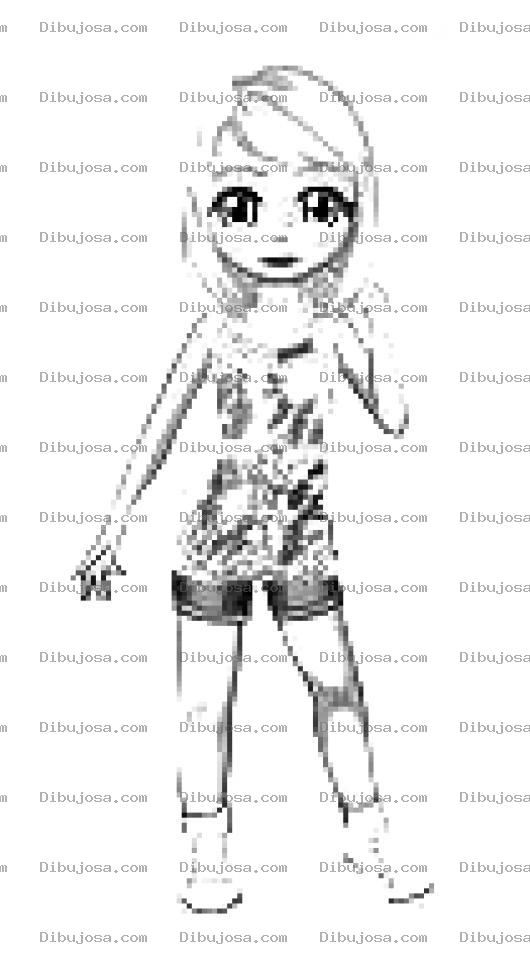 Dibujo para colorear Colorear Guerita De Pelo Corto Para Pintar Avatar De Guera