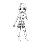 Dibujo para colorear Colorear Guerita De Pelo Corto Para Pintar Avatar De Guera