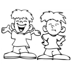 Dibujo para colorear Nino Feliz Y Nino Triste Para Pintar Y Colorear