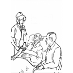 Dibujo para colorear Colorear enfermo en hospital