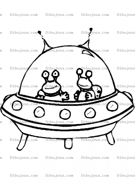 Dibujo para colorear Colorear Extraterrestres En Platillo Volador