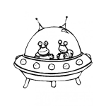 Dibujo para colorear Colorear Extraterrestres En Platillo Volador