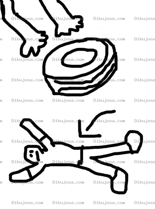 Dibujo para colorear Cayendo El Muerto Soltando El Llanto Para Pintar Y Colorear