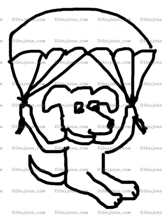Dibujo para colorear Perro Paracaidista Para Pintar Y Colorear Chucho En Paracaidas