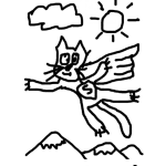 Dibujo para colorear Elgatovolador Dibujo Del Gato Volador Para Colorear Y Pintar