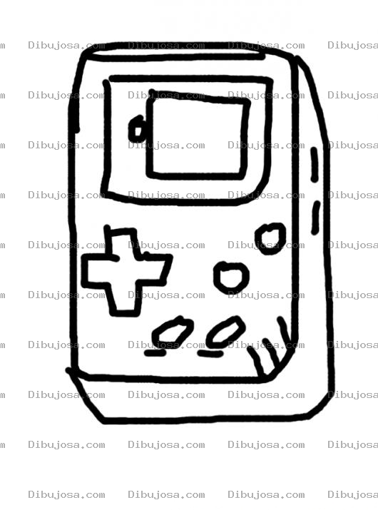 Dibujo para colorear Gameboy Clasico Para Pintar Y Colorear