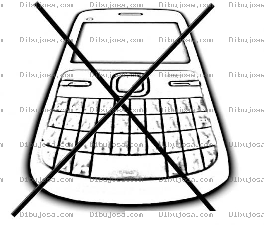 Dibujo para colorear Rotulo De No Se Permiten Celulares Para Colorear