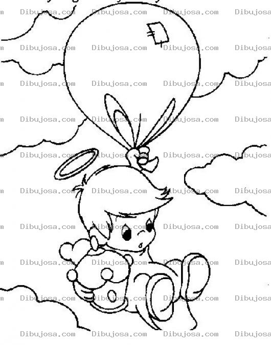 Dibujo para colorear Dibujo De Angelito De Precious Moments Para Pintar Y Colorear